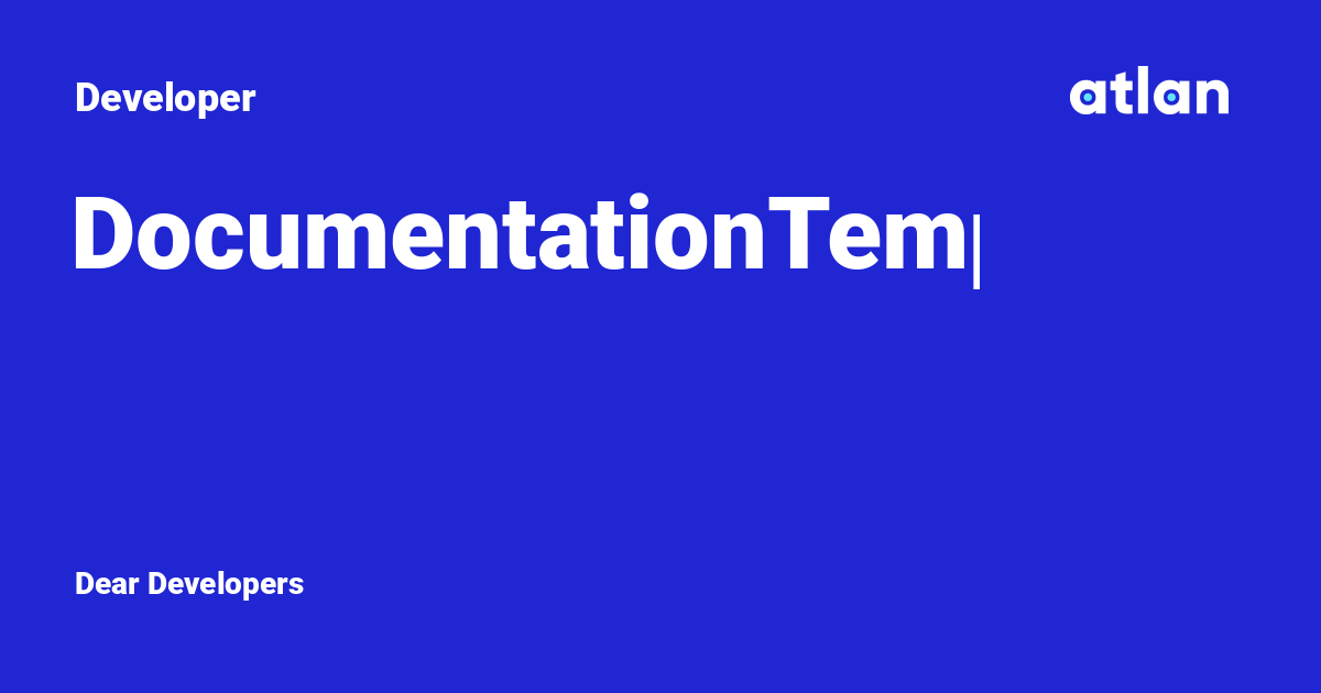 DocumentationTemplateLoader - Developer