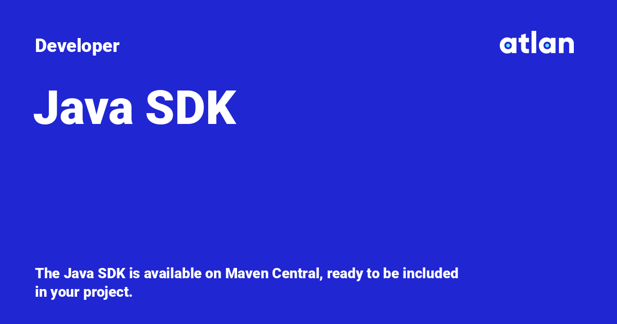 Java SDK - Developer